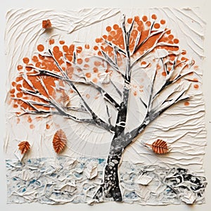 Snowy Tree Printmaking with Natural Materials: Children\'s Art