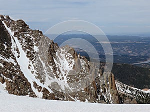 Snowy View from Pike's Peak Summit, 14er Tundra Landscape in Colorado photo