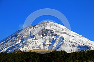 Snowy volcano near the city of  cholula, puebla, mexico III