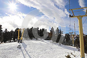 Snowy weather Ski holidays Winter sport and outdoor activities Outdoor tourism, Bursa (Turkey), Uludag ski lift