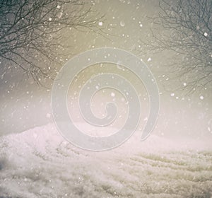 Snowy winter background