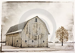 Snowy Winter Barn photo