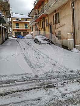 A snowy Winter day in Mussomeli