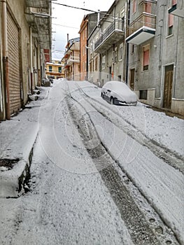 A snowy Winter day in Mussomeli