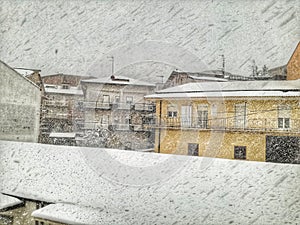 A snowy Winter day in Mussomeli