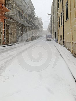 A snowy Winter day in Mussomeli