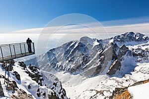 Snowy winter high mountain landscape