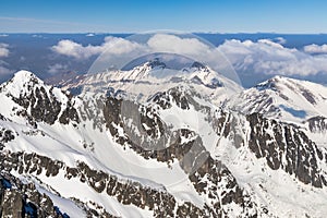 Snowy winter high mountain landscape