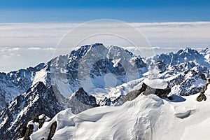Snowy winter high mountain landscape