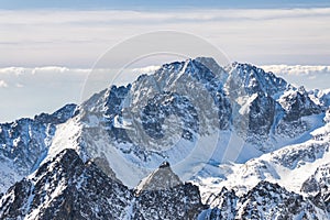 Snowy winter high mountain landscape