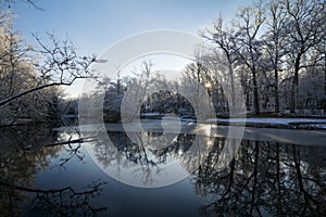 Snowy Winter Lake Scene