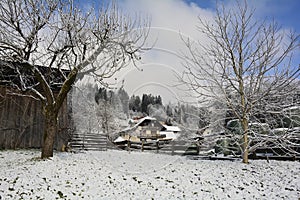 Snowy Winter Landscape Near Gorenja Vas, Slovenia
