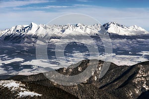 Snowy winter peak in High Tatras mountains, Slovakia