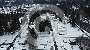 Snowy winter time scene in the Pacific Northwest