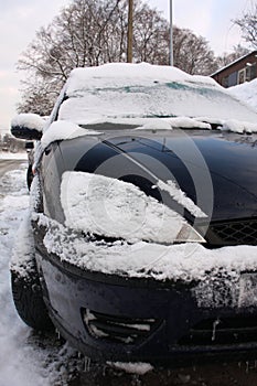 Snowy winter traffic