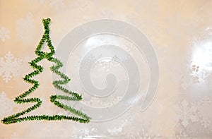 Snowy winter weather. merry christmas. xmas congratulation time. let it snow. decorate tree. new year greeting card. copy space.