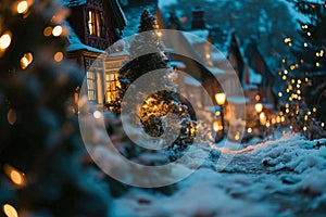 Snowy Wonderland: Festive Fairy Tale Village.