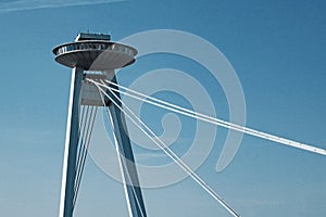 SNP bridge pylon and UFO tower, Bratislava, Slovakia