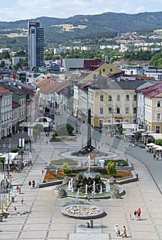 SNP Square in Banska Bystrica during the summer season