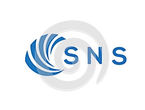 SNS letter logo design on white background. SNS creative circle letter logo