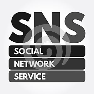 SNS - Social Network Service acronym, concept background