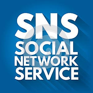 SNS - Social Network Service acronym, concept background