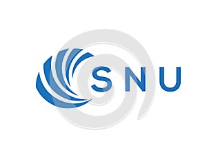 SNU letter logo design on white background. SNU creative circle letter logo