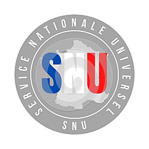 SNU universal national service in France symbol icon in French language