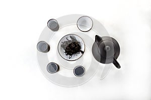 Snuff cup with black tea, gaivan