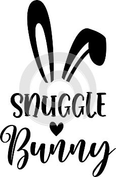 Snuggle bunny, easter, tulips flower, happy easter vector illustration file