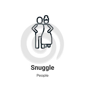 Snuggle outline vector icon. Thin line black snuggle icon, flat vector simple element illustration from editable people concept