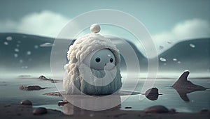 Snuggled Up Snowman: A Cozy Winter Scene, Made with Generative AI