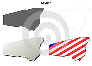 Snyder County, Pennsylvania outline map set