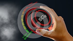 So2 Emission Concept with knob button  Concept