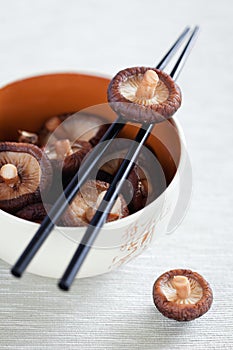 Soaked shiitake mushrooms