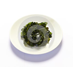 Soaked wakame seaweed