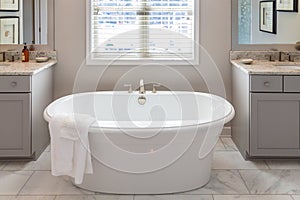 Soaking Tub in Modern Bathroom photo
