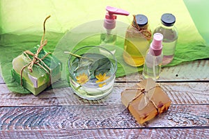 Soap, antiseptic liquid, aromatic oil for hygienic procedures