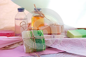 Soap, aromatic oils for hygienic procedures, hand washing, body care, spa, natural cosmetics