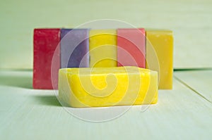 Soap bar flavor with rose, banana, lavender, mango and strawberr