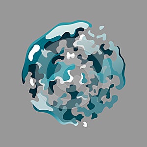 Soap bubble animation element. Ball chemical or water spherical figure. Round burst explosion sprite sheet effect. Game