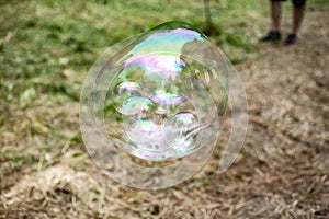Soap bubble. Children`s joy is a game and fun.