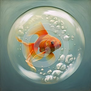 Soap Bubble Goldfish: A Humorous Surrealist Planet