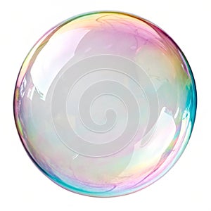 Soap bubble isolated on white background