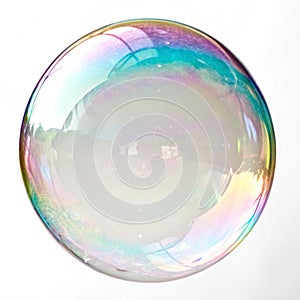 Soap bubble isolated on white background