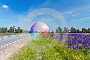 Soap bubble and the road