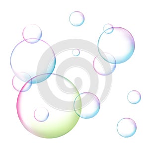 Soap bubble on white background isolated vector illustration