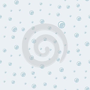 Soap bubbles blue seamless pattern vector. Purity concept.