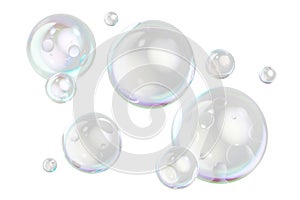 Soap bubbles, 3D rendering