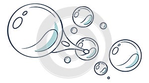 Soap Bubbles Floating, Lightness and Cleanliness, vector design Generative AI